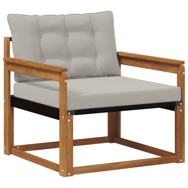 Комплект дивани за открито Солидно акациево дърво и текстилена