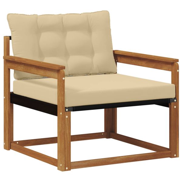 Комплект дивани за открито Солидно акациево дърво и текстилена