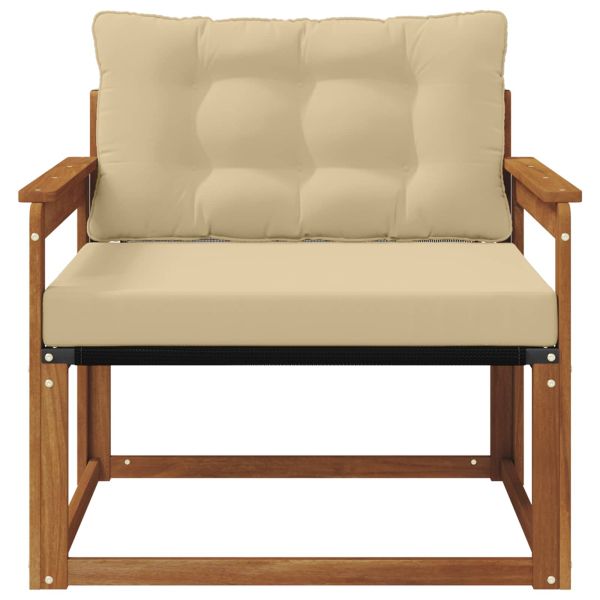 Комплект дивани за открито Солидно акациево дърво и текстилена