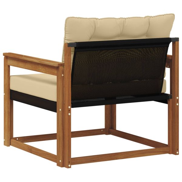 Комплект дивани за открито Солидно акациево дърво и текстилена