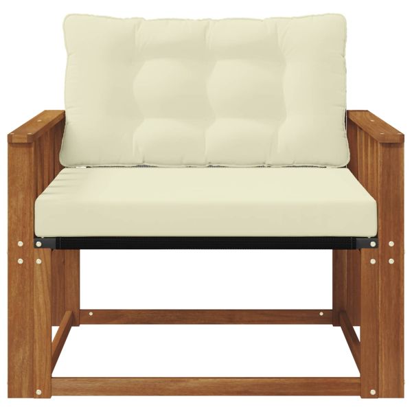 Комплект дивани за открито Солидно акациево дърво и текстилена