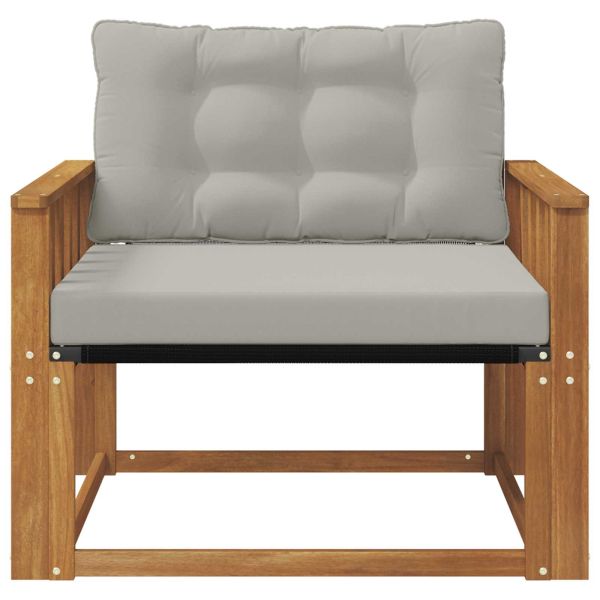 Комплект дивани за открито Солидно акациево дърво и текстилена