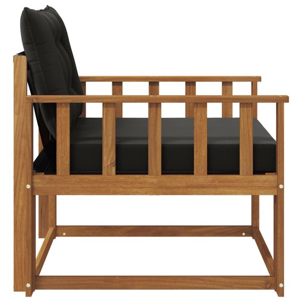 Комплект дивани за открито Солидно акациево дърво и текстилена