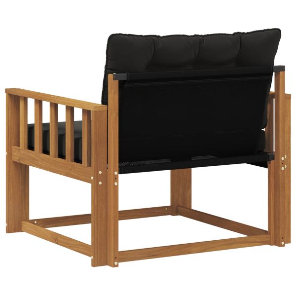 Комплект дивани за открито Солидно акациево дърво и текстилена