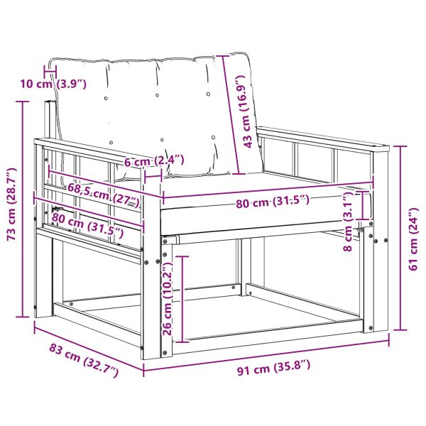 Комплект дивани за открито Солидно акациево дърво и текстилена