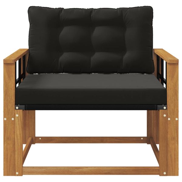 Комплект дивани за открито Солидно акациево дърво и текстилена