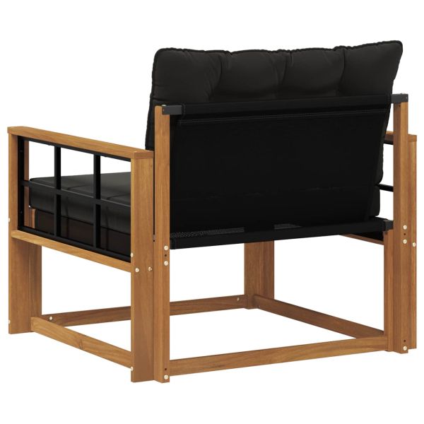 Комплект дивани за открито Солидно акациево дърво и текстилена