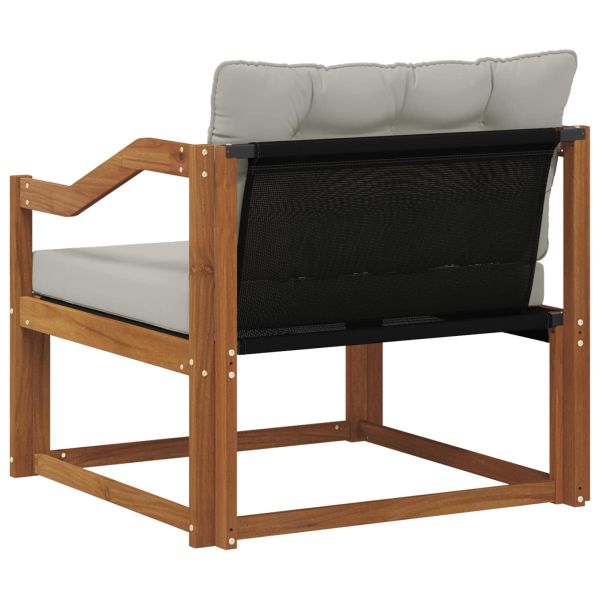 Комплект дивани за открито Солидно акациево дърво и текстилена