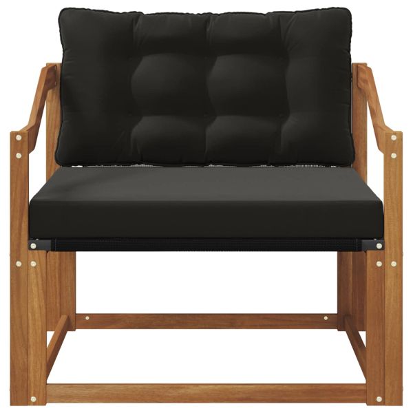 Комплект дивани за открито Солидно акациево дърво и текстилена