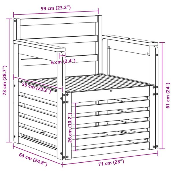 Външен диван Солидно акациево дърво Натурално