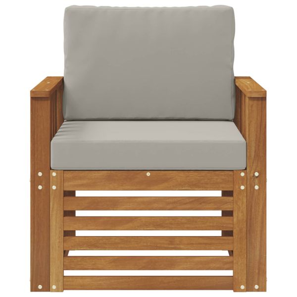 Външен диван Солидно акациево дърво и полиестер Натурално