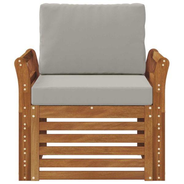 Външен диван Солидно акациево дърво и полиестер Натурално