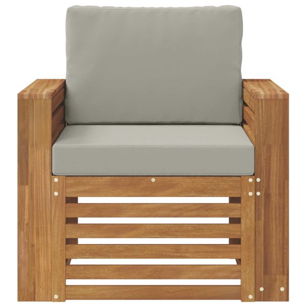 Външен диван Солидно акациево дърво и полиестер Натурално