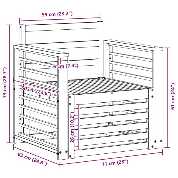 Външен диван Солидно акациево дърво Натурално