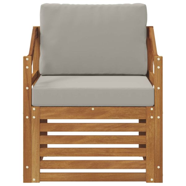 Външен диван Солидно акациево дърво и полиестер Натурално