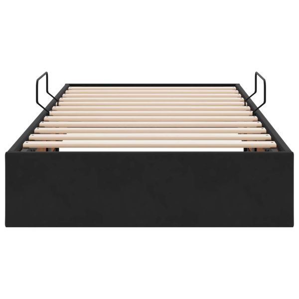 Отоманско легло със съхранение Черно 100 x 200 cm Кадифе