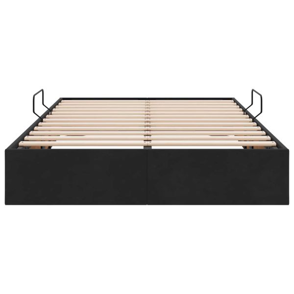Отоманско легло със съхранение Черно 120 x 200 cm Кадифе