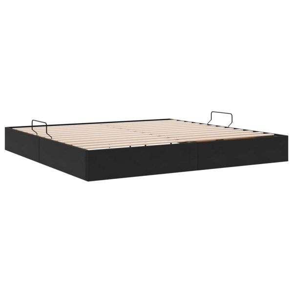 Отоманско легло със съхранение Черно 200 x 200 cm Кадифе