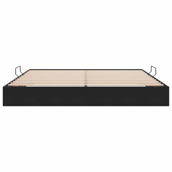 Отоманско легло със съхранение Черно 200 x 200 cm Кадифе