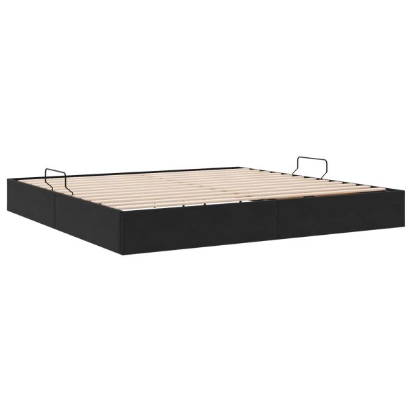 Отоманско легло със съхранение Черно 200 x 200 cm Кадифе