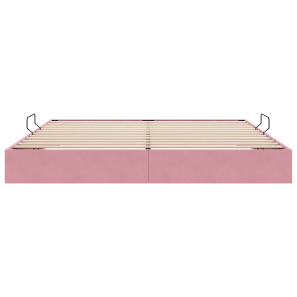 Отоманско легло със съхранение Розово 200 x 200 cm Кадифе