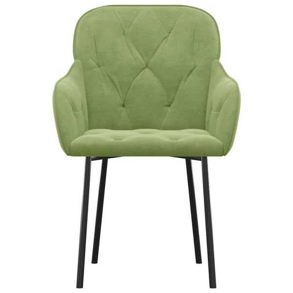 Трапезни столове, 2 бр, светлозелени, кадифе