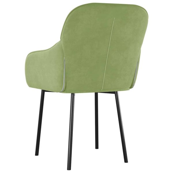 Трапезни столове, 2 бр, светлозелени, кадифе