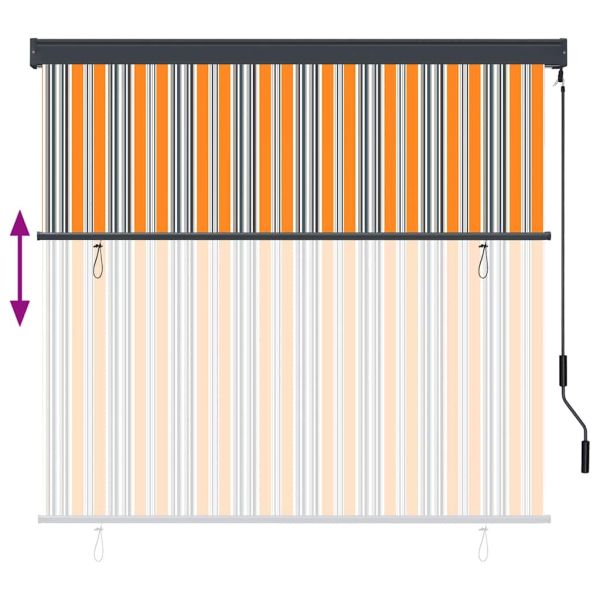 Ролетна щора Жълто и Синьо 180 x 250 cm Текстил и Алуминий