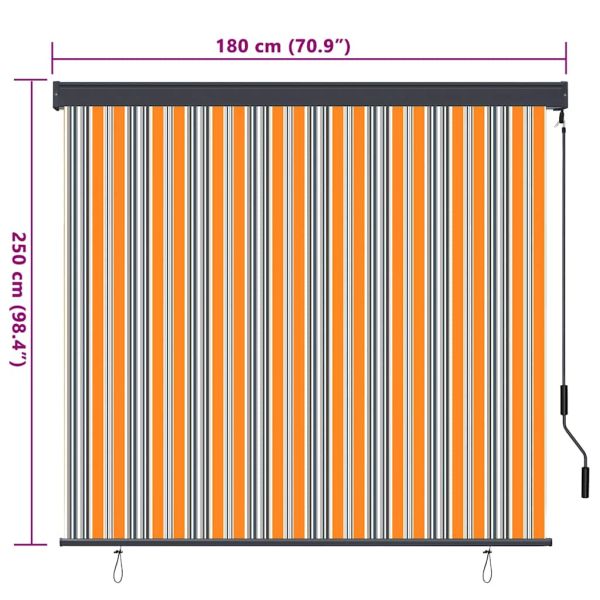 Ролетна щора Жълто и Синьо 180 x 250 cm Текстил и Алуминий