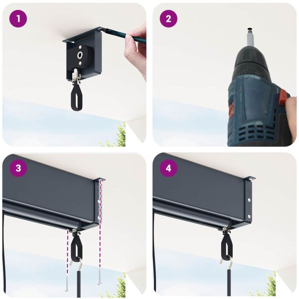 Ролетна щора С завеси Антрацит 200 x 250 см Текстил и Алуминий