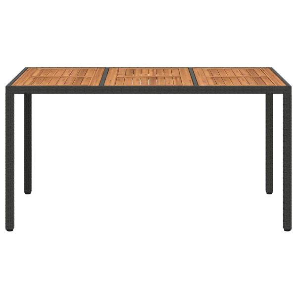 Градинска маса Черно 150 x 90 x 75 cm полиратан