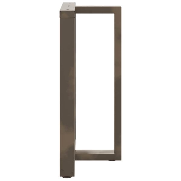 Крака за бар маса, Т-образни, 2 бр., черни, 60x35x(90-91) см, стомана