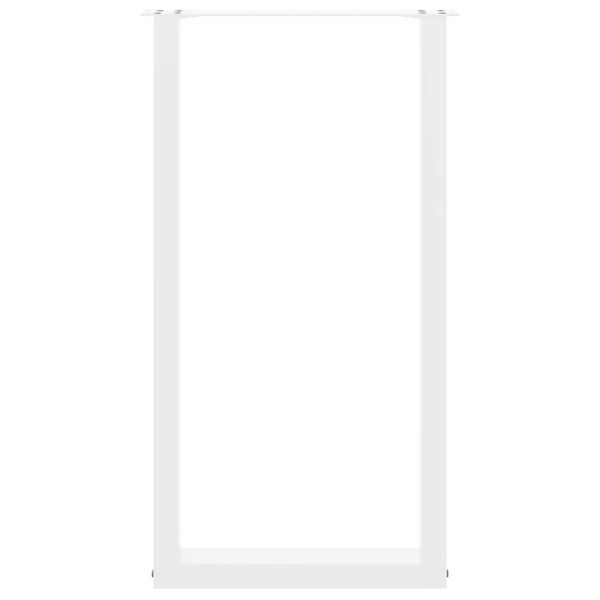 Крака за бар маса, U-образни, 2 бр., бели, 50x(90-91) см, стомана