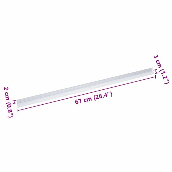 Профили за ръбове на стълби 10 pcs Сребрист 67 x 3 x 2 см