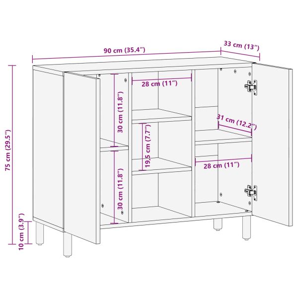 Служебен шкаф с рафт Финал на бяло измиване 90 x 33 x 75 см