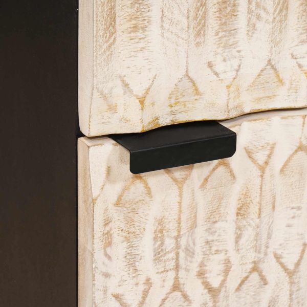 Висок шкаф с врата Финал на бяло измиване 40 x 33 x 110 см