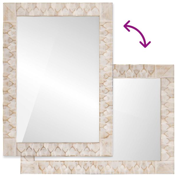 Огледало за баня Финал на бяло измиване 50 x 70 x 2,5 см