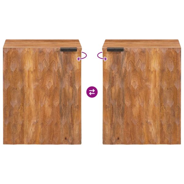 Окачен шкаф за баня с рафт с врата Кафяво 38 x 33 x 48 см