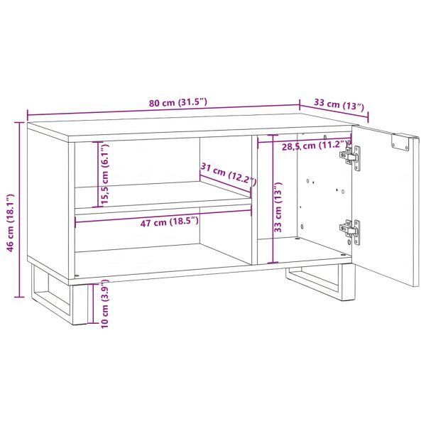 ТВ Единици Орех 80 x 33 x 46 см Инженерно дърво