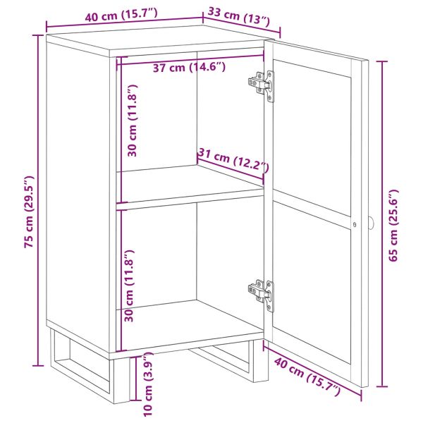 Служебен шкаф Кафяво 40 x 33 x 75 см Солидно мангово дърво