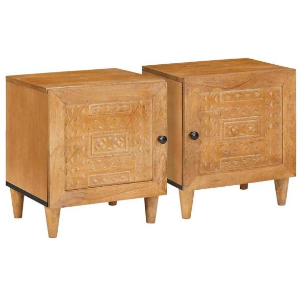 Нощен шкаф 2 pcs Светло кафяво 80 x 50 x 40 cm