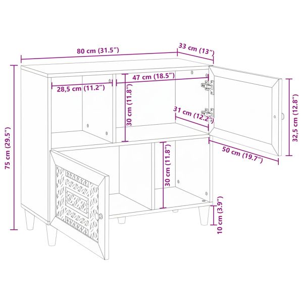 Служебен шкаф Бяло 33.5 x 80 x 75 см