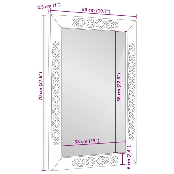Огледало за баня с огледало Бяло 70 x 50 x 2,5 см