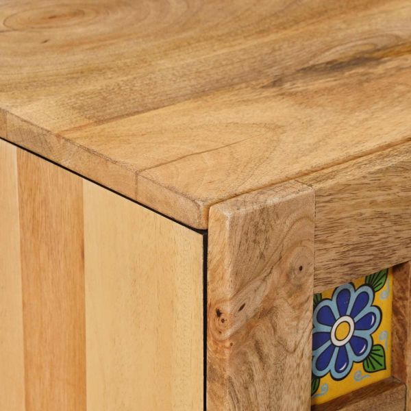 ТВ шкаф Естествен 105 x 33,5 x 46 см Солидно мангово дърво