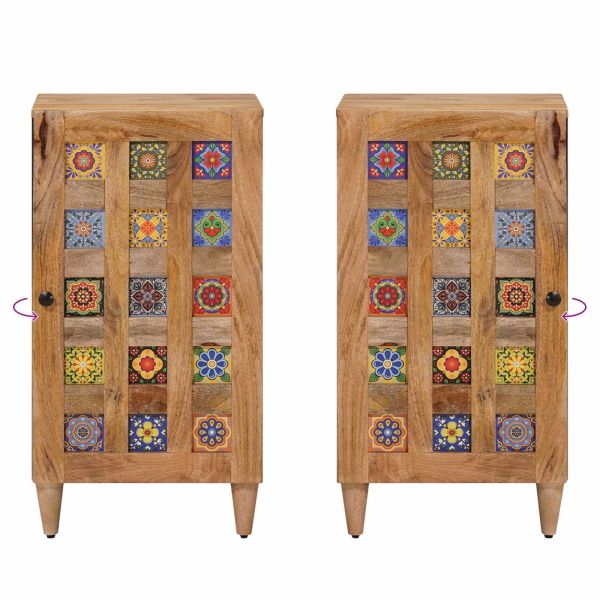 Служебен шкаф Естествен 40 x 33 x 75 см Солидно мангово дърво