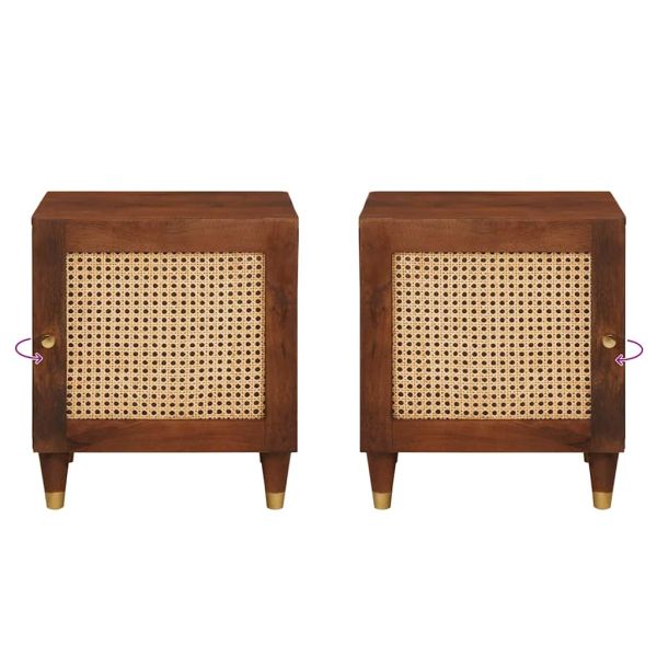 Нощен шкаф 2 pcs Кафяво 40 x 33,5 x 46 см