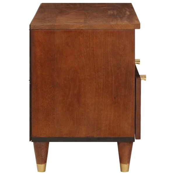 ТВ шкаф с рафт Кафяво 70 x 33,5 x 46 см Солидно мангово дърво