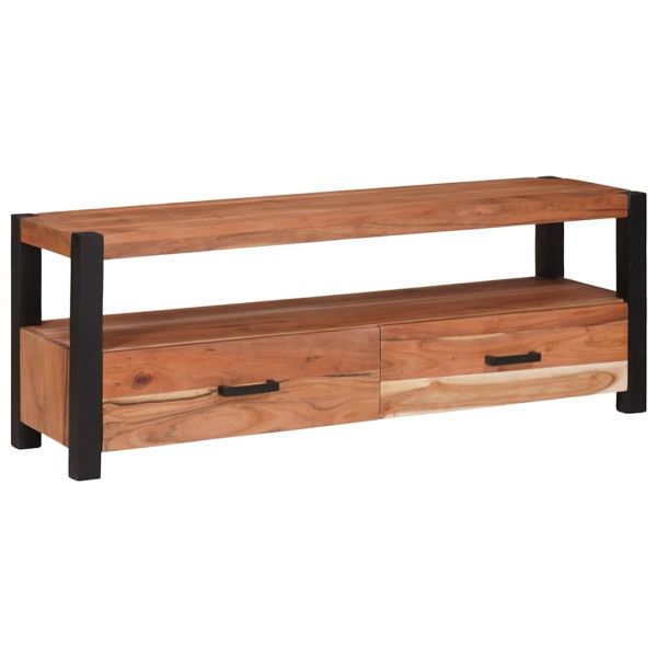 ТВ шкаф с чекмедже Кафяво 110 x 30 x 40 cm Акациево дърво масив