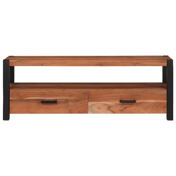 ТВ шкаф с чекмедже Кафяво 110 x 30 x 40 cm Акациево дърво масив