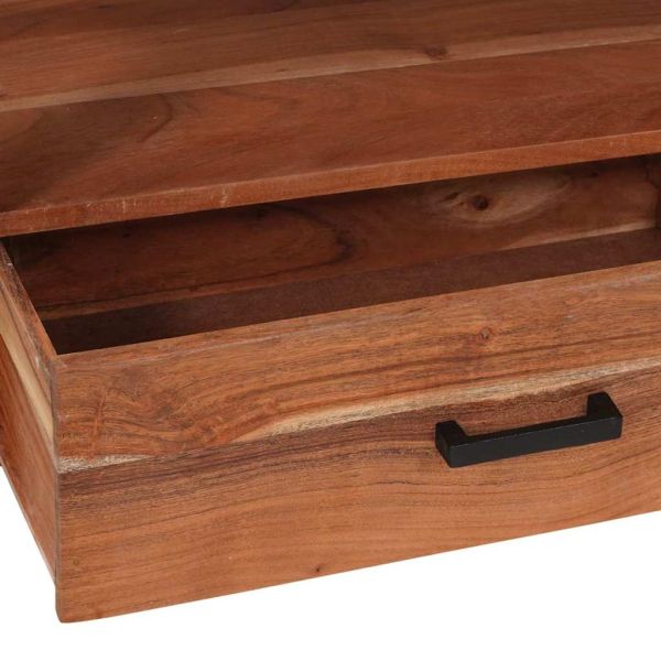 ТВ шкаф с чекмедже Кафяво 110 x 30 x 40 cm Акациево дърво масив